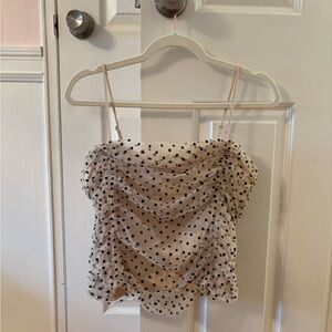 LOFT Cream and Black Polka Dot Camisole - Sz 6